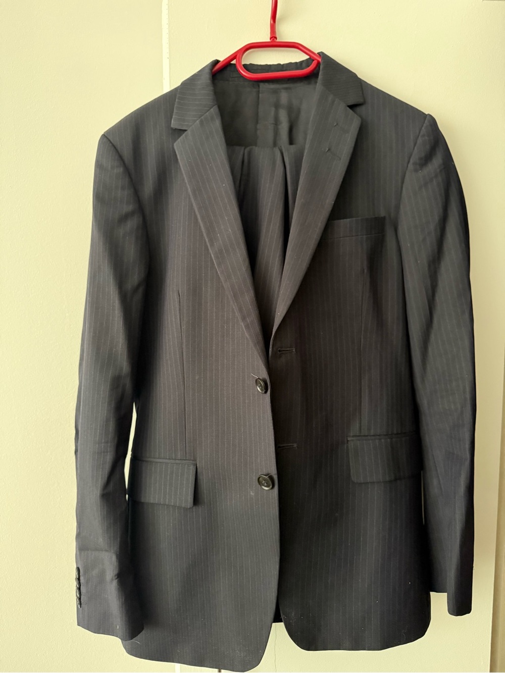 Tiger of Sweden Black Pinstripe Two-Button Suit Blazer